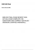 MSN 622 FINAL EXAM NEWEST 2024 ACTUAL EXAM COMPLETE 160 QUESTIONS AND CORRECT DETAILED ANSWERS (VERIFIED ANSWERS) |