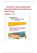 Test Bank For Neeb's Mental Health Nursing 6th Edition By Linda M. Gorman, Robynn Anwar  Chapters 1 - 22