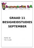 Graad 11 Besigheidstudies (BS) September Vraestel en Memo - 2024