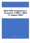 HSY3702 Assignment 1 Semester 2 2024 - DUE 14 August 2024