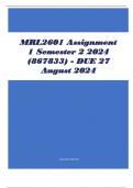 MRL2601 Assignment 1 Semester 2 2024 (867833) - DUE 27 August 2024