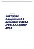 HSY3702 Assignment 1 Semester 2 2024 - DUE 14 August 2024