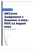 HSY3702 Assignment 1 Semester 2 2024 - DUE 14 August 2024