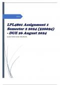 LPL4801 Assignment 1 Semester 2 2024 (526694) - DUE 26 August 2024