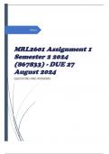 MRL2601 Assignment 1 Semester 2 2024 (867833) - DUE 27 August 2024