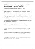 NYIP Professional Photography Course Unit 1 Questions with Complete Solutions