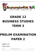 Grade 12 Business Studies (BS) September Paper 2 and Memo - 2024