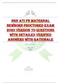 NGN ATI PN MATERNAL  NEWBORN PROCTORED EXAM  2020 VERSION 70 QUESTIONS  WITH DETAILED VERIFIED  ANSWERS WITH RATIONALE 