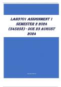 LAH3701 Assignment 1 Semester 2 2024 (545258) - DUE 23 August 2024