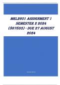 MRL2601 Assignment 1 Semester 2 2024 (867833) - DUE 27 August 2024