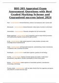 BIO 205 Appraisal Exam Assessment Questions with Best Graded Marking Scheme and Guaranteed success latest 2024