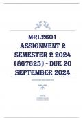 MRL2601 Assignment 2 Semester 2 2024 (867625) - DUE 20 September 2024