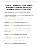 BIO 205 Rehearsal Exam Toolkit Exam Questions with Required Marking Scheme Latest 2024