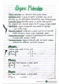 Organic Molecules full notes and terminology