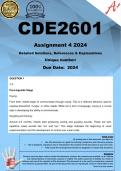 CDE2601 Assignment 4 (COMPLETE ANSWERS) 2024 