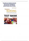 Test Bank for Pediatric Nursing: The Critical Components of Nursing Care, 2nd Edition, Kathryn Rudd, Diane Kocisko