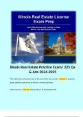 llinois Real Estate Practice Exam/ 225 Qs & Ans 2024-2025 