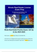 llinois Real Estate Practice Exam/ 225 Qs & Ans 2024-2025 mortgage loan that requires monthly payments of $936.25 for 10 years and a final payment of $136,287. Type of loan? - Answer: Balloon Loan  Brokers should deposit all earnest money checks they rece