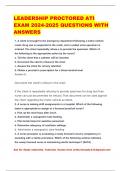 LEADERSHIP PROCTORED ATI EXAM 2024-2025 QUESTIONS WITH ANSWERS