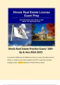 llinois Real Estate Practice Exam/ 200+ Qs & Ans 2024-2025 