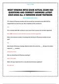 WEST VIRGINIA MPJE EXAM ACTUAL EXAM 450 QUESTIONS AND CORRECT ANSWERS LATEST  ALL 3 VERSIONS EXAM TESTBANK