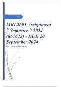 MRL2601 Assignment 2 Semester 2 2024 (867625) - DUE 20 September 2024