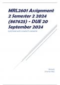 MRL2601 Assignment 2 Semester 2 2024 (867625) - DUE 20 September 2024