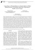 Using Theory of Planned Behavior to Explore Beliefs of Public  Health Promoters in Promoting Adolescents’ Reproductive  Health: Case in Tengger