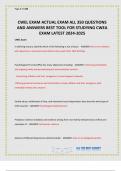 CWEL EXAM ACTUAL EXAM ALL 350 QUESTIONS AND ANSWERS BEST TOOL FOR STUDYING CWEA EXAM LATEST 2024-2025