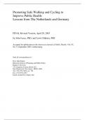 Promoting Safe Walking and Cycling to  Improve Public Health: Lessons from The Netherlands and Germany