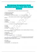 Microbiology Straighterline Exam  2024/2025 Questions with 100% Verified  Answers