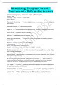 Microbiology StraighterLine unit 1  Questions with 100% Verified Answers 