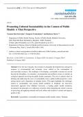 Promoting Cultural Sustainability in the Context of Public  Health: A Thai Perspective