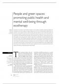 People and green spaces: promoting public health and mental well-being through ecotherapy