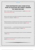 TEXAS WASTEWATER CLASS C EXAM ACTUAL EXAM 150 QUESTIONS AND CORRECT ANSWERS TEST BANK 2024-2025