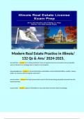 Modern Real Estate Practice in Illinois/ 132 Qs & Ans/ 2024-2025. 