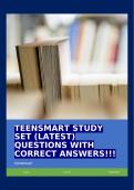 TEENSMART STUDY SET (LATEST) QUESTIONS WITH CORRECT ANSWERS!!!