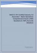 SACA C-101 Certified Industry 4.0 Associate I - Basic Operations Comprehensive Exam || With Questions & 100% Accurate Solutions