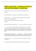  MDPD CHAPTER 1: INTRODUCTION TO LAW ENFORCEMENT EXAM 2024