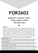 FOR2602 Assignment 1 (ANSWERS) Semester 2 2024 - DISTINCTION GUARANTEED