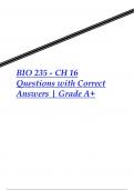 BIO 235 - CH 16  Questions with Correct  Answers | Grade A+