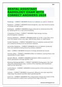 DENTAL ASSISTANT RADIOLOGY EXAM WITH CORRECT ANSWERS 2024