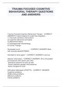 TRAUMA FOCUSED COGNITIVE  BEHAVIORAL THERAPY QUESTIONS  AND ANSWERS