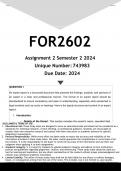 FOR2602 Assignment 2 (ANSWERS) Semester 2 2024 - DISTINCTION GUARANTEED