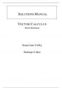 Solutions Manual for Vector Calculus 5th Edition By Susan Colley, Santiago Cañez (All Chapters 100% Original Verified, A+ grade)