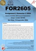 FOR2605 Assignment 2 (COMPLETE ANSWERS) Semester 2 2024 (527395) - DUE 19 September 2024