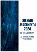 CDE2601 Assignment 4 2024 | Due August 2024