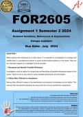 FOR2605 Assignment 1 (COMPLETE ANSWERS) Semester 2 2024 