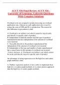 ACCT 526 Final Review ACCT 526 - University of Louisiana, Lafayette Questions With Complete Solutions