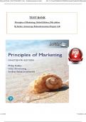 TEST BANK For Principles of Marketing 19e Global Edition By Kotler, Armstrong, Balasubramanian, Verified Chapters 1 - 20, Complete Newest Version